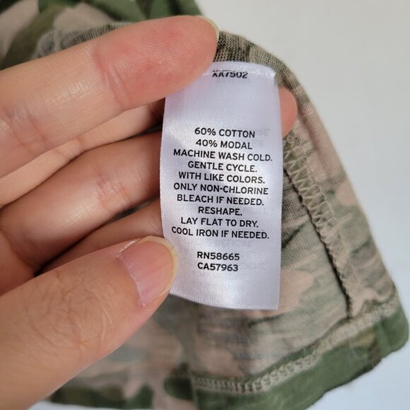 NEW Nordstrom Susina Army Green Military Camo Cotton Short Sleeve Tee Shirt Sm - Picture 12 of 14